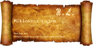 Miklovicz Lujza névjegykártya
